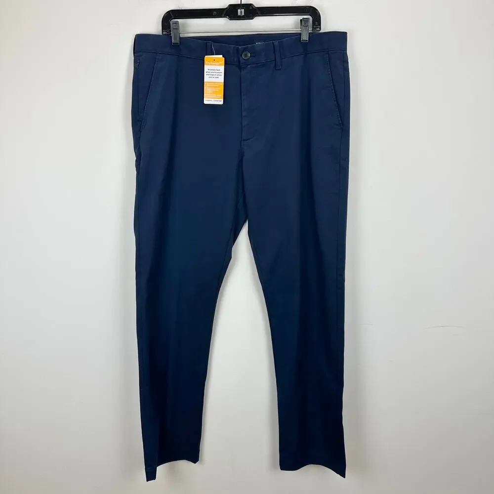 J.Crew Straight Fit TruTemp365 Chino Cotton Blend Pant Mens Navy W 36 L 32 NWT